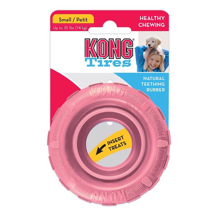 KONG Puppy Tires Däck Lek och aktivering för valpen Rosa