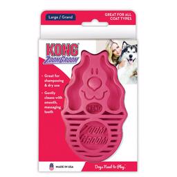 KONG Zoom Brudgum Hundborste RaspBerry tar bort löst hår i pälsen