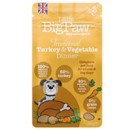 Little BigPaw Traditionell kalkon- och grönsaksmiddag för små valpar 150g