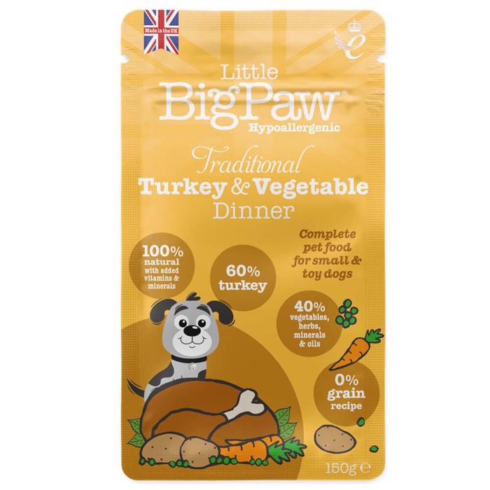 Little BigPaw Traditionell kalkon- och grönsaksmiddag för små valpar 150g