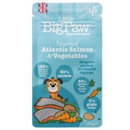 Little BigPaw ångad atlantlax & grönsaker för små hundar 150g