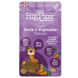 Little BigPaw Tender Duck & Grönsaksmiddag för små och leksakshundar 150g