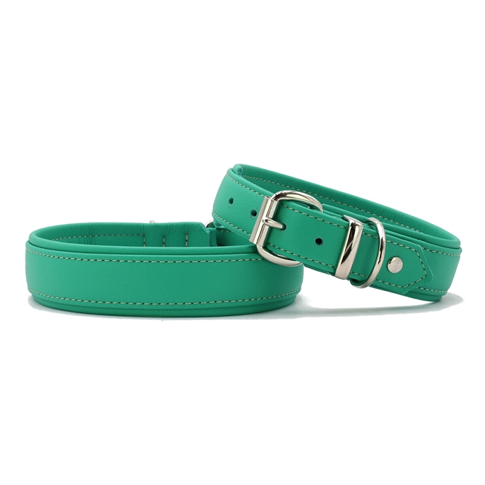 Läder Halsband Modell Classic Soft Holi Jade Green