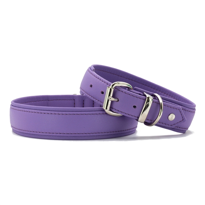 Läder Halsband Modell Classic Soft Holi Purple
