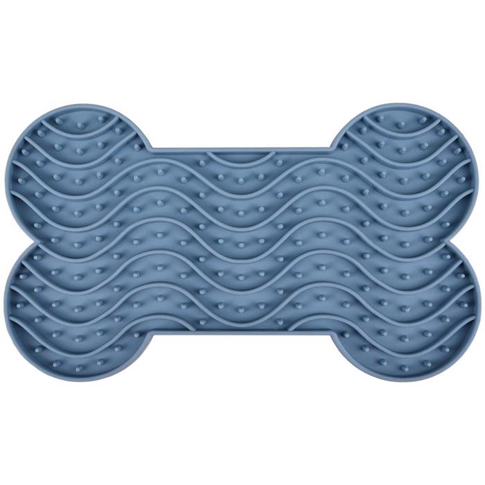 Flamingo Lick Pad Yummee Silicone Bone Blue Medium Model