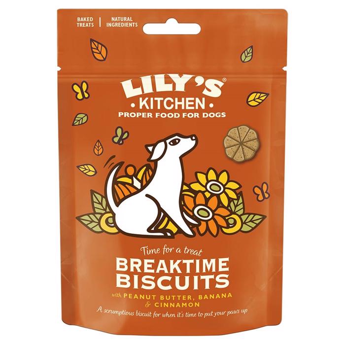 Lily\'s Kitchen Breaktime Biscuits Bakade Hundkex med Banan & Jordnötssmör