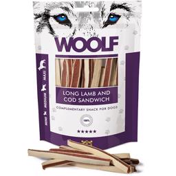 Woolf Long Lamb & Cod Sandwich Mjuka Stänger För Hund 100g