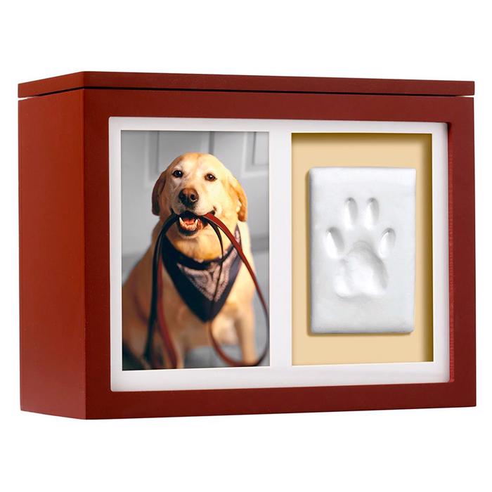 PawPrints Memory Box Med Tassavtryck För Förvaring av Minnen Espresso