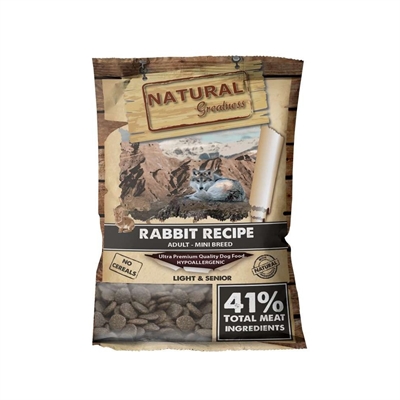 Natural Greatness Ultra Premium Spannmålsfri SMAKPROV Kanin Light & Fit MINI 100g