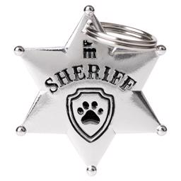 My Family Dog Tag Charms Sheriff Star Silver