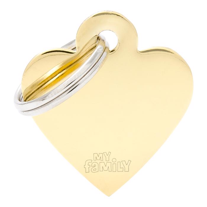 My Family Small Dog Tag Basic Heart i guld
