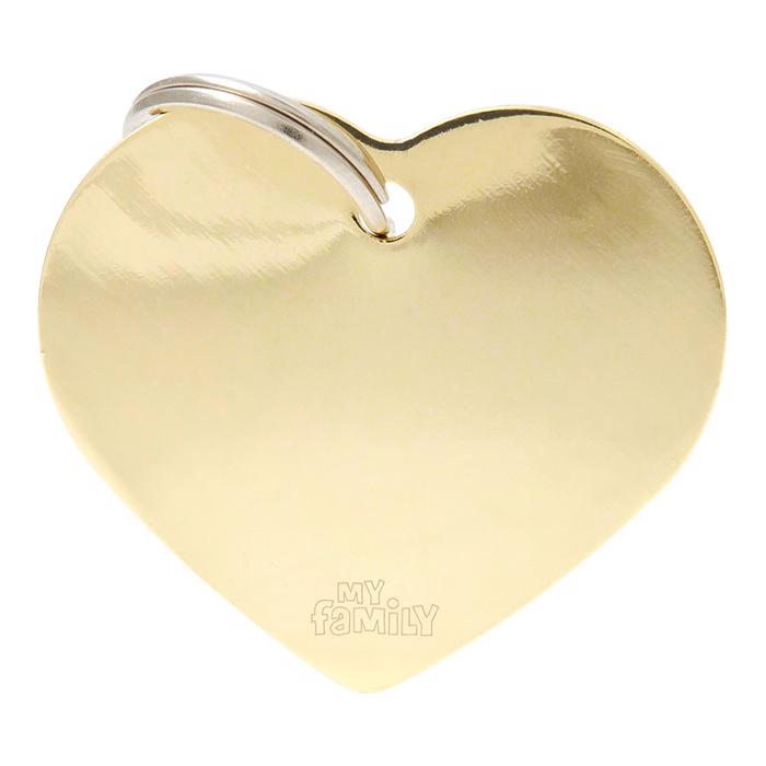 My Family Large Dog Tag Basic Heart i guld