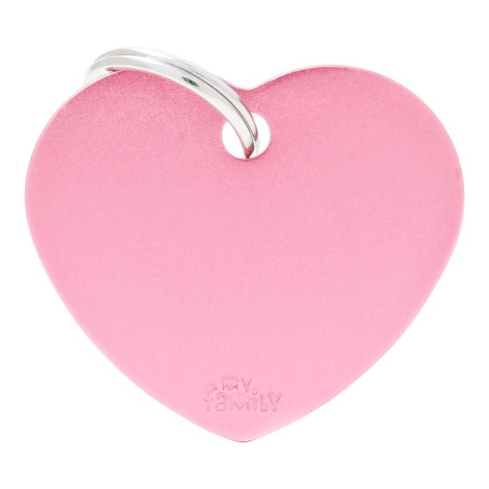 My Family Large Dog Tag Basic Heart i rosa