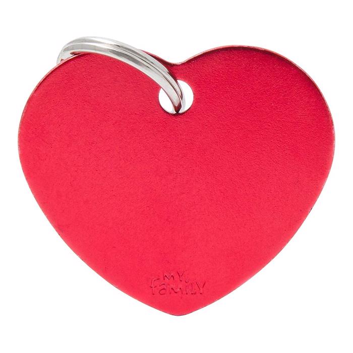 My Family Large Dog Tag Basic Heart i rött