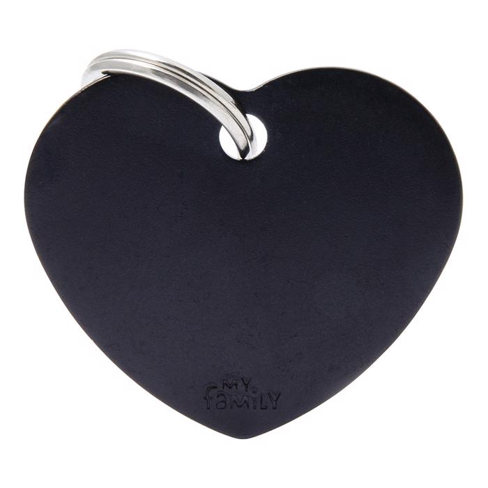 My Family Large Dog Tag Basic Heart i Svart