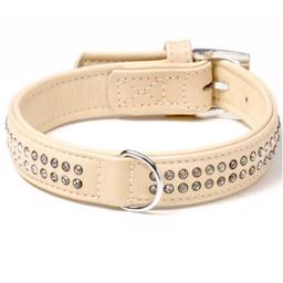 Nordic Buffalo Läder Deluxe Krage Bling Bling Beige