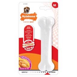 Nylabone Extreme Chew Bone i VIT med Kycklingsmak