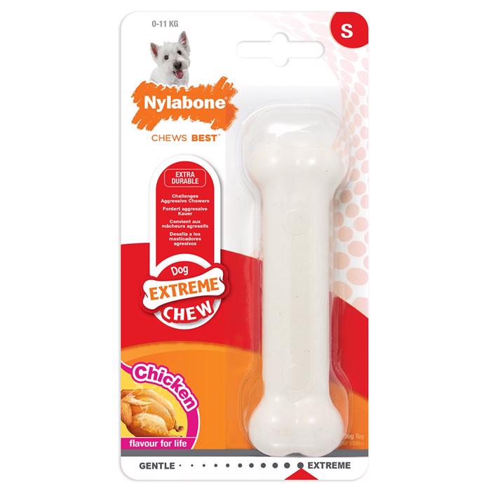 Nylabone Extreme Chew Bone i VITT med kycklingsmak