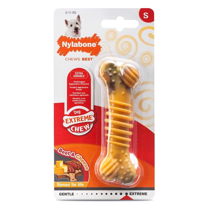 Nylabone Extreme Chew Texture Bone med smak av kyckling och ost