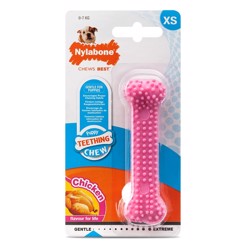 Nylabone Puppy Teething Dental Chew Bone i Rosa XS