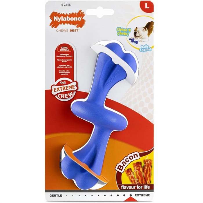 Nylabone Rolley Bacon Extreme Interaktivt Tuggben Large