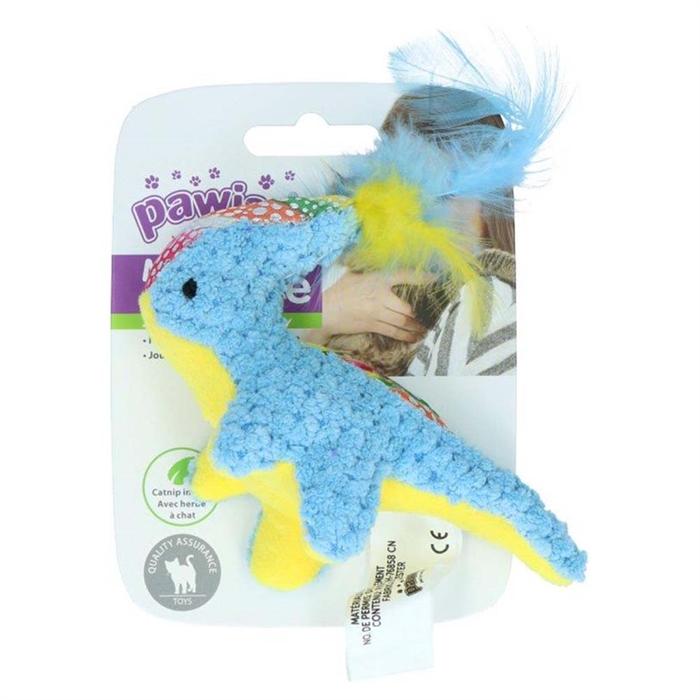 Pawise Meow Meow Kattleksak Dinosaur Blå & Gul