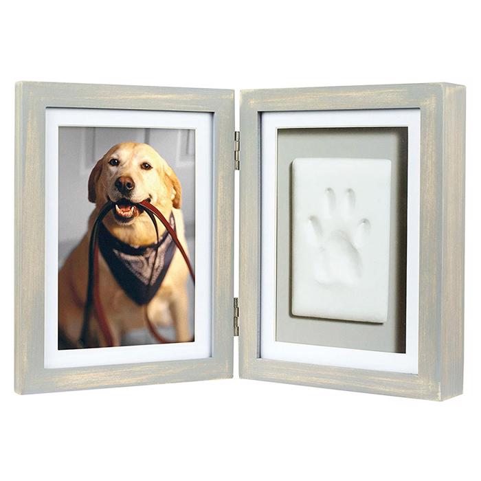 PawPrints Fotoram Stående Med Tassavtryck Grey