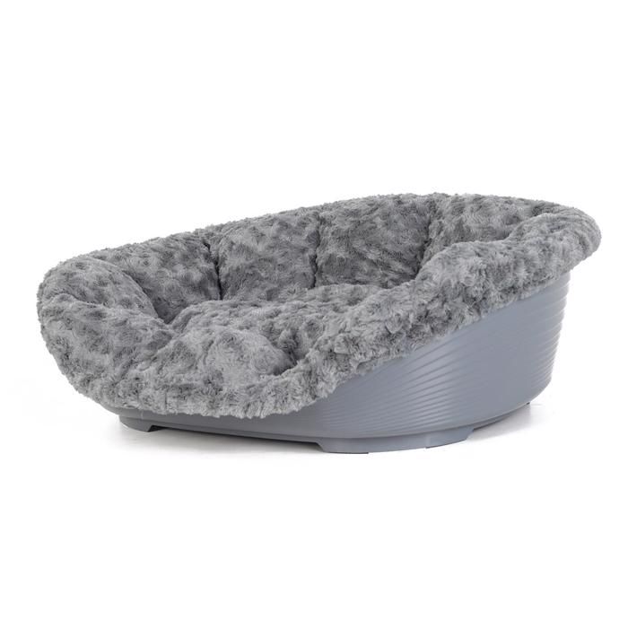 Siesta DeLuxe Hund Plastbädd MED Mjuk Kudde För Inomhusmys GREY