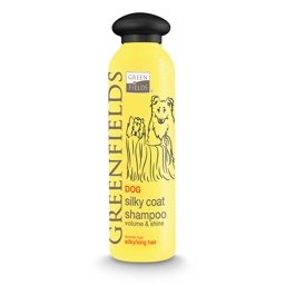 Hundschampo designad för långhåriga hundar med protein