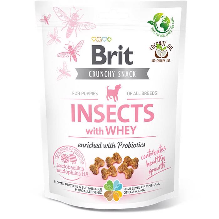 Brit Crunchy Snack Insects Whey With Probiotics VALP 200 gram