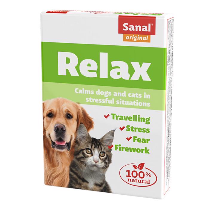 Anti Stress Tabletter SANAL Calming Relax Lugnar Hund och Katt Upp till 20 kg