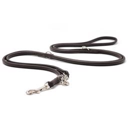 Deluxe Handgjord Rundläderkoppel Justerbar Chrome & Mörkbrun 300cm