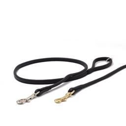 Deluxe Handgjord Round Leather Line Design Svart 120cm