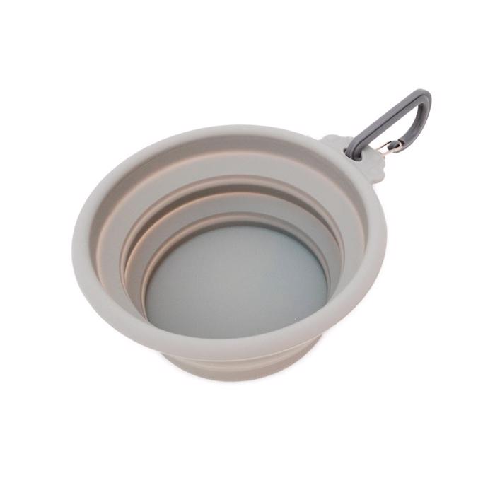 Dogman Reseskål Hopfällbar Silikon Soft Steel Grey