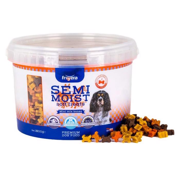 Frigera Semi Moist Soft Dog Treats Mini Mix Bones 165g