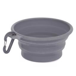 Dogman Reseskål Hopfällbar Silikon Soft Steel Grå 1000ml