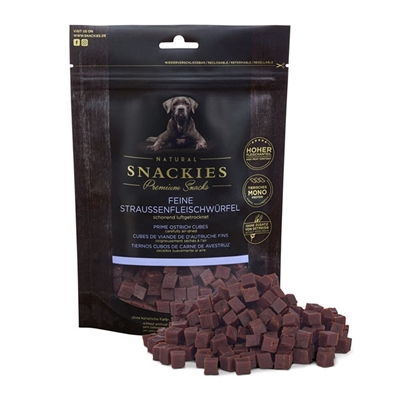 Snackies Premium Naturals Kub av Strutskött 150g