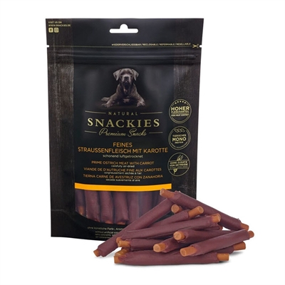 Snackies Premium Naturals Snack av Strutskött & Morot 150g