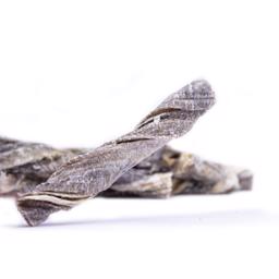 Snackit torskskinn vridet hundsnack hälsosam omega