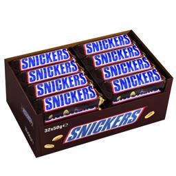Snickers Chocolate Bar A Box Med 32 st