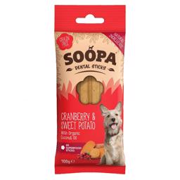 Soopa Vegan Dog Snack Tranbär & Sweet Potato Dental Sticks