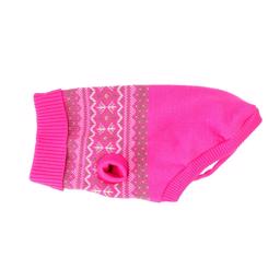 Iselin Dog Stickad Tröja Mönster Rosa Rosa