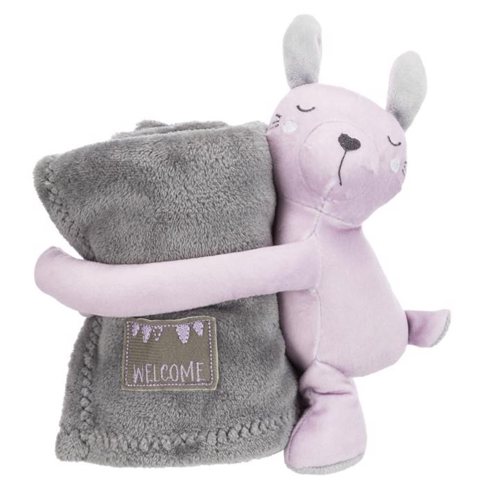 Trixie Junior Mysset Med Filt och Söt Nalle Rosa