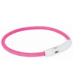 Krage med ljus med usb i färgen rosa