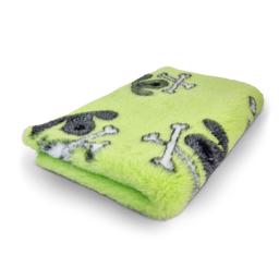 Veterinärsäng Extra Soft Design Crossbones LimeGreen 100 x 150 cm