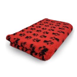 Vet Bed Extra Soft Design Big Paw Red med svarta tassar