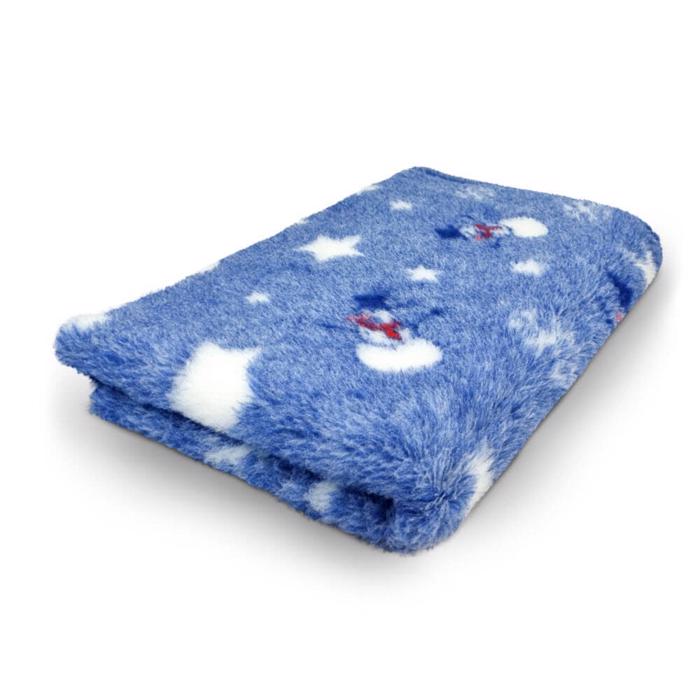 Veterinärsäng extra mjuk design X-MAS Blue Snowman Non Slip 100 x 150