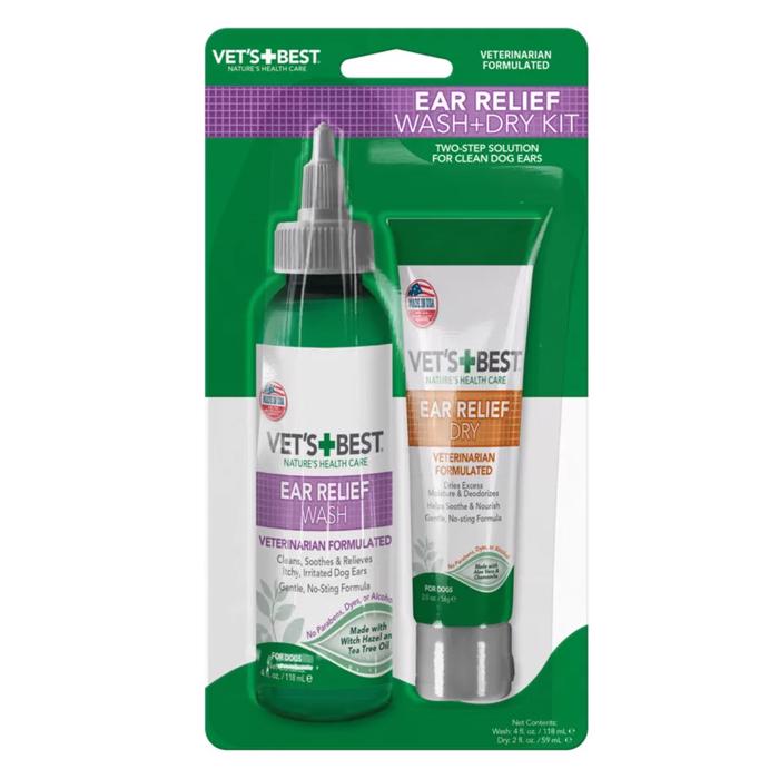 Vets Best Ear Relief Hundens Öron Rengöringsset 2 Delar