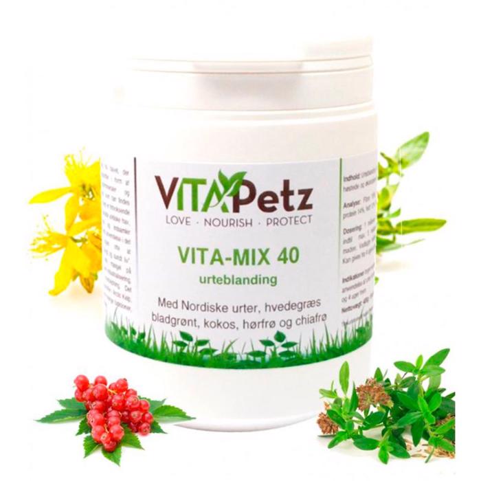 VitaPetz Vita-Mix 40 Örtblandning Nu Med Probiotika För Hundar