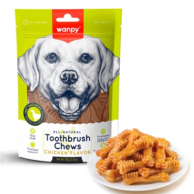 Wanpy Toothbrush Chews Chicken Flavor Små Tandborstar 100g